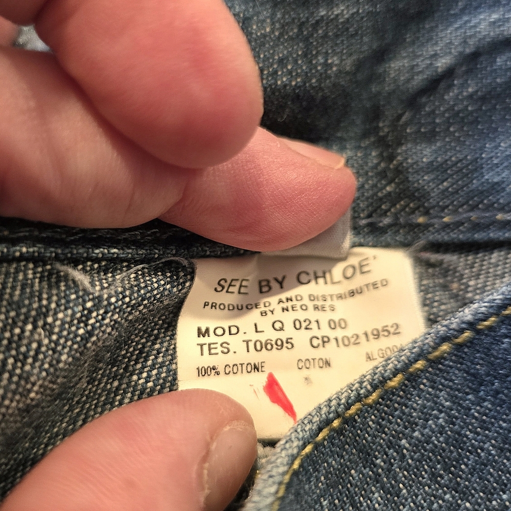 See By Chloe RARE Vintage Flare Jeans Embroidered w/ Dice- NWOT - Picture 11 of 16